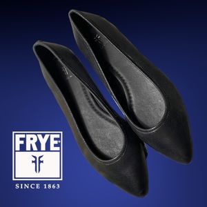 Frye Womens Regina Ballet Flats Shoes Black Leather Slip On Pointed Toe 7 M